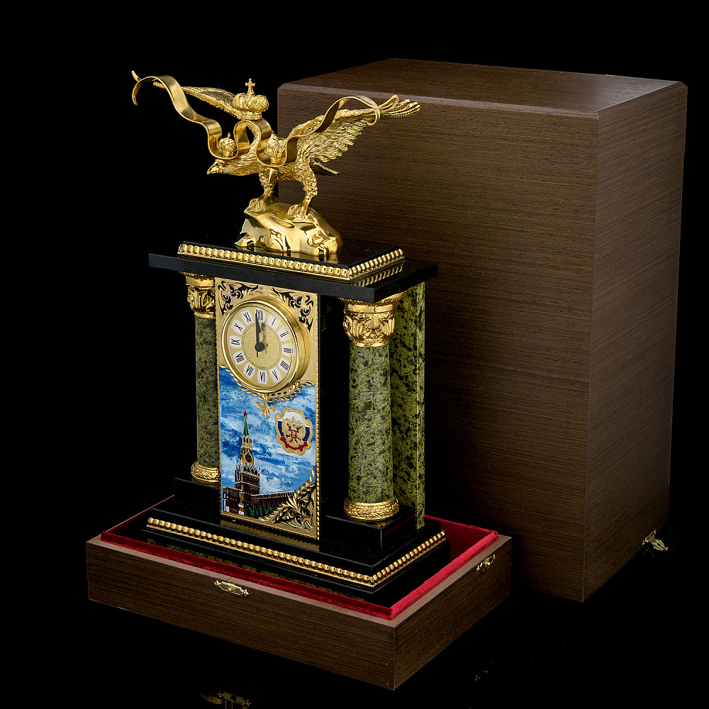 Часы каминные «Двуглавый орел». Златоуст - интернет магазин Русь Велика я фото 5