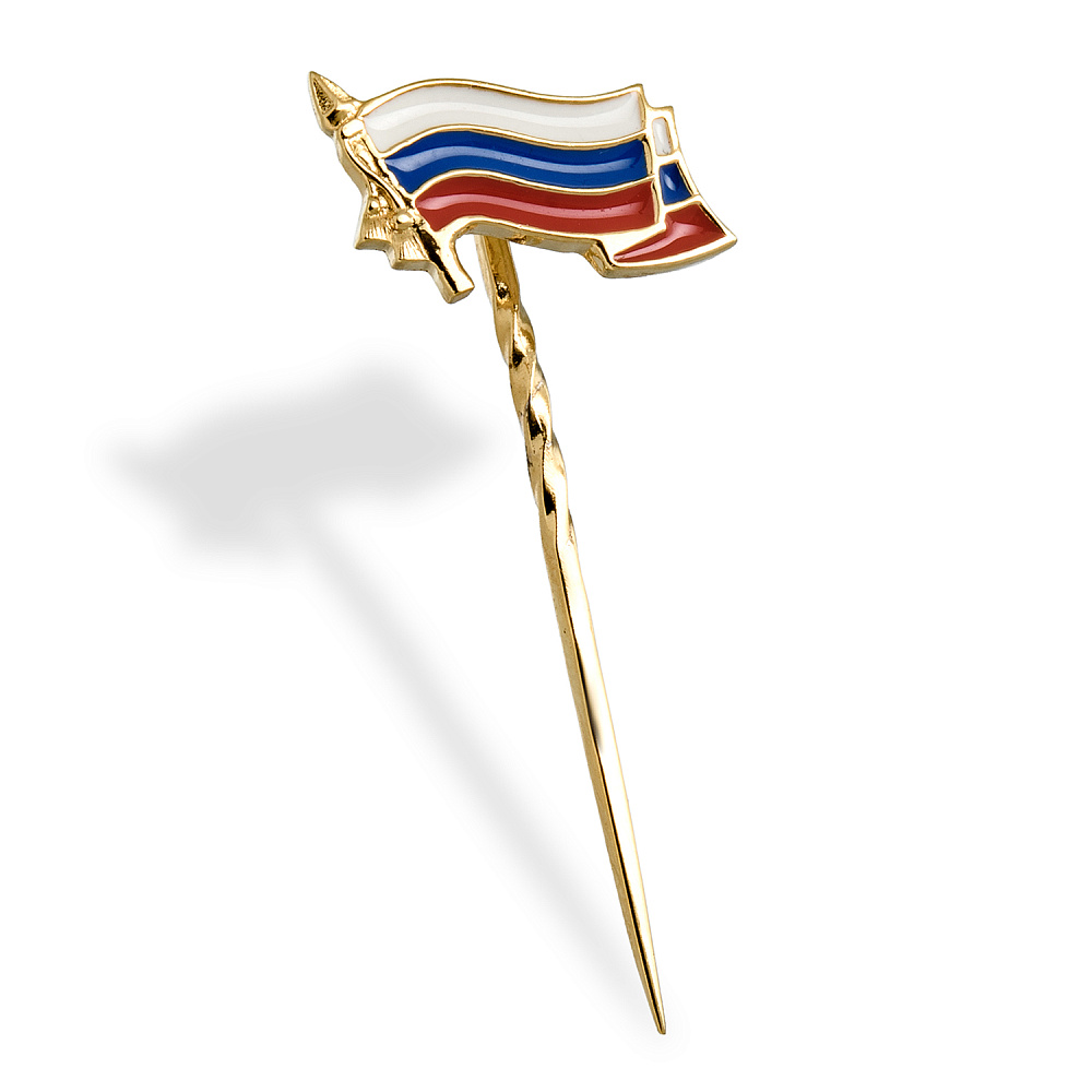 Значок «Российский флаг». Серебро 925* - интернет магазин Русь Велика я 