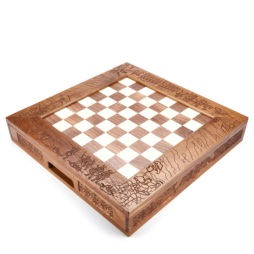Шахматы из массива мореного дуба «Полтава» 47х47 см - интернет магазин Русь Велика я фото 7