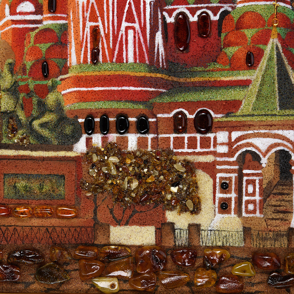 Картина янтарная «Храм Василия Блаженного» 40х60 см - интернет магазин Русь Велика я фото 4