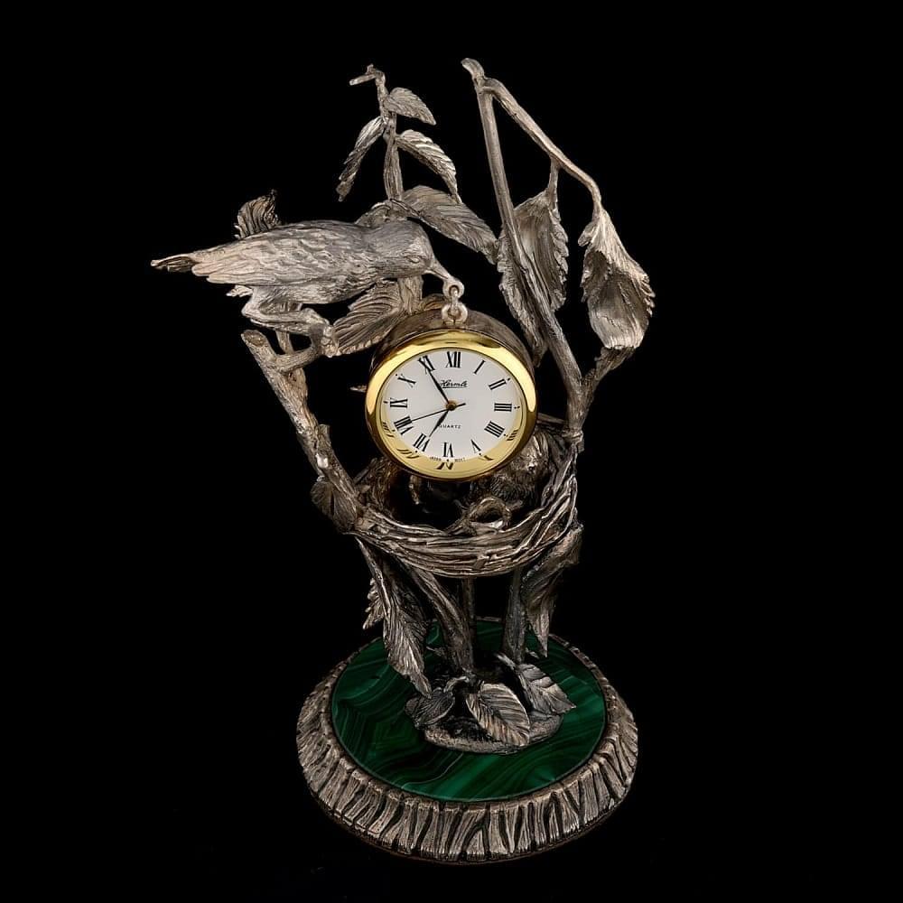 Эксклюзивные настольные часы из серебра «Гнездо» - интернет магазин Русь Велика я фото 1