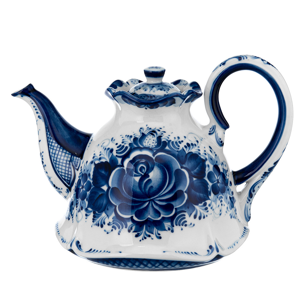 Сервиз чайный на 6 персон «Колокольчик». Гжель - интернет магазин Русь Велика я фото 2