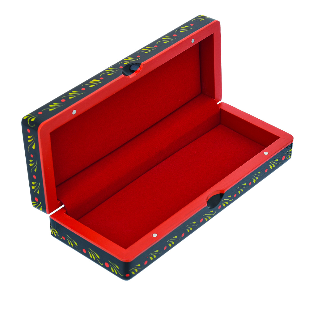 Шкатулка-футляр для очков «Клубника». Хохлома - интернет магазин Русь Велика я фото 2