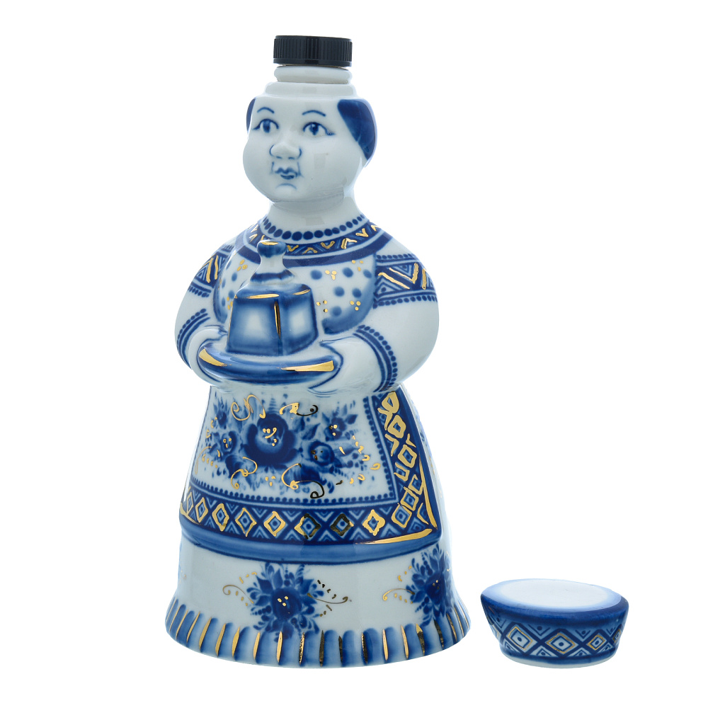 Штоф «Матрена». Гжель в золоте - интернет магазин Русь Велика я фото 4