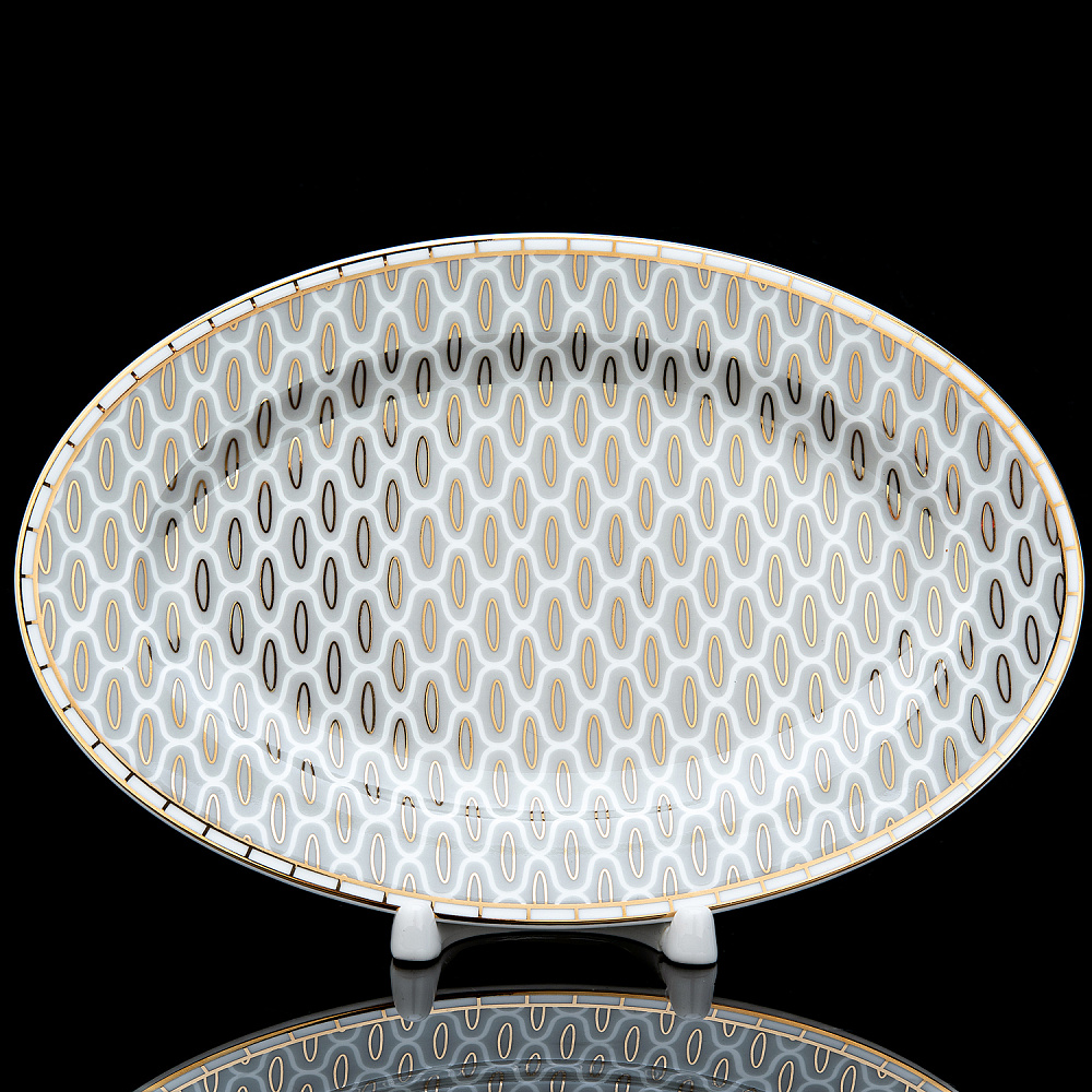 Блюдо овальное «Саламандра Грей». Форма Премиум. ИФЗ - интернет магазин Русь Велика я 