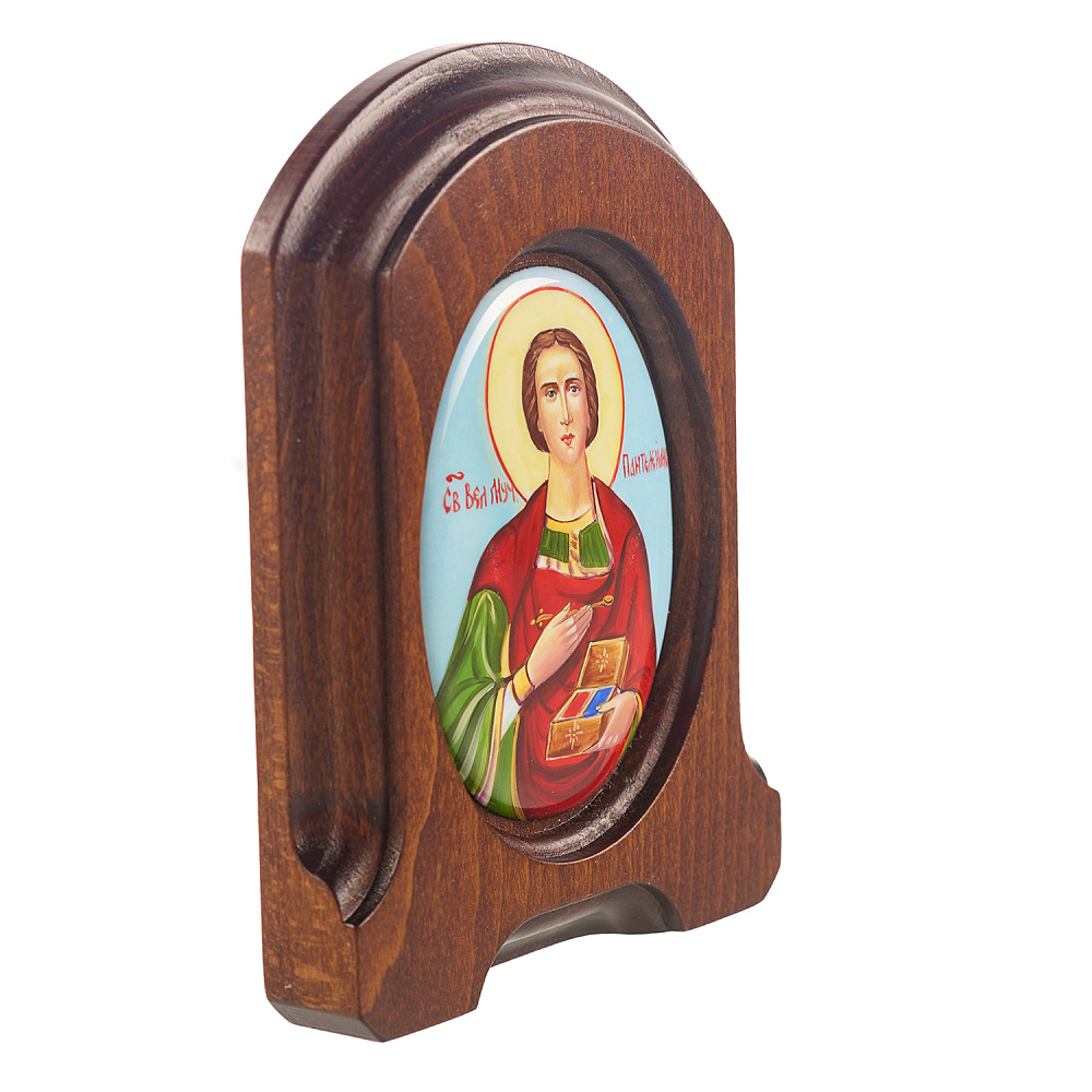 Икона «Святой Пантелеймон». Ростовская финифть 10,5х13,5 см - интернет магазин Русь Велика я фото 1