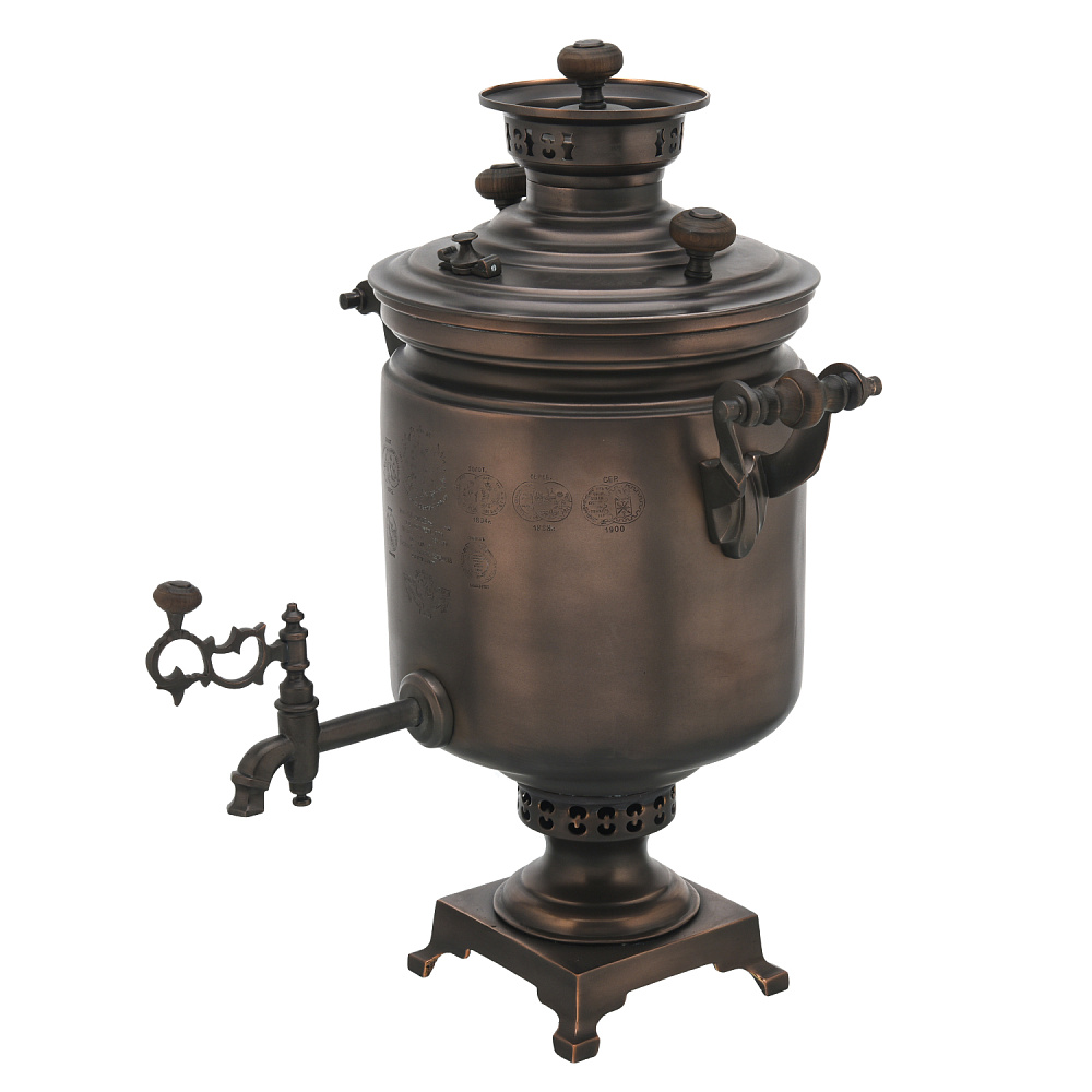 Самовар 7 л жаровой с бурой патиной - интернет магазин Русь Велика я фото 1