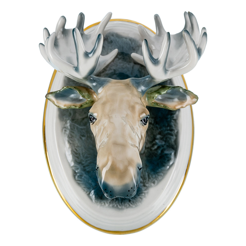 Панно фарфоровое «Лось». Серия «Трофеи» 13х18 см - интернет магазин Русь Велика я фото 1