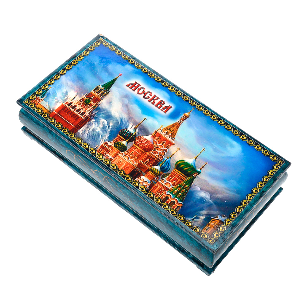 Шкатулка-купюрница из папье-маше с принтом «Москва. Кремль» - интернет магазин Русь Велика я фото 1