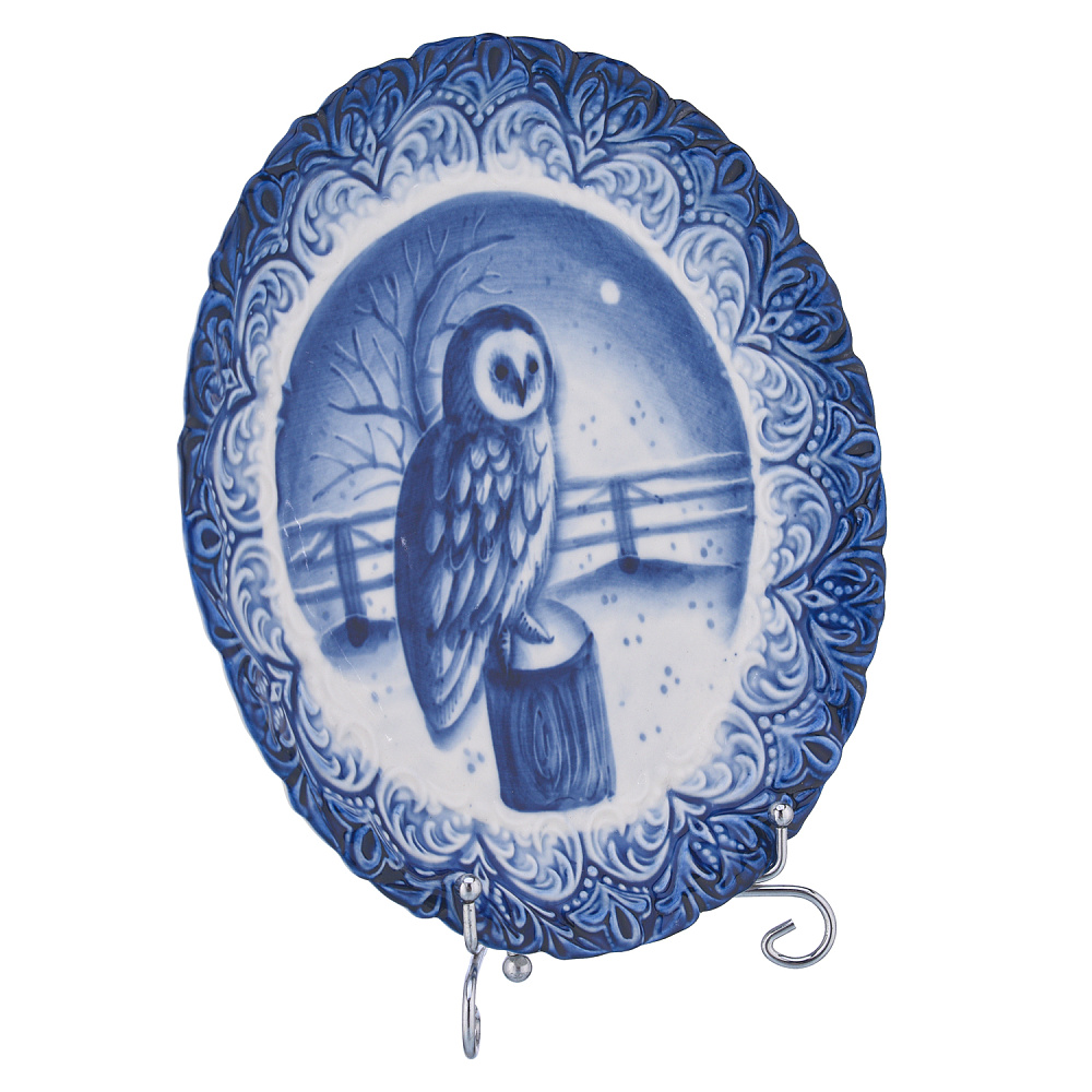 Тарелка декоративная «Птицы». Гжель - интернет магазин Русь Велика я фото 2