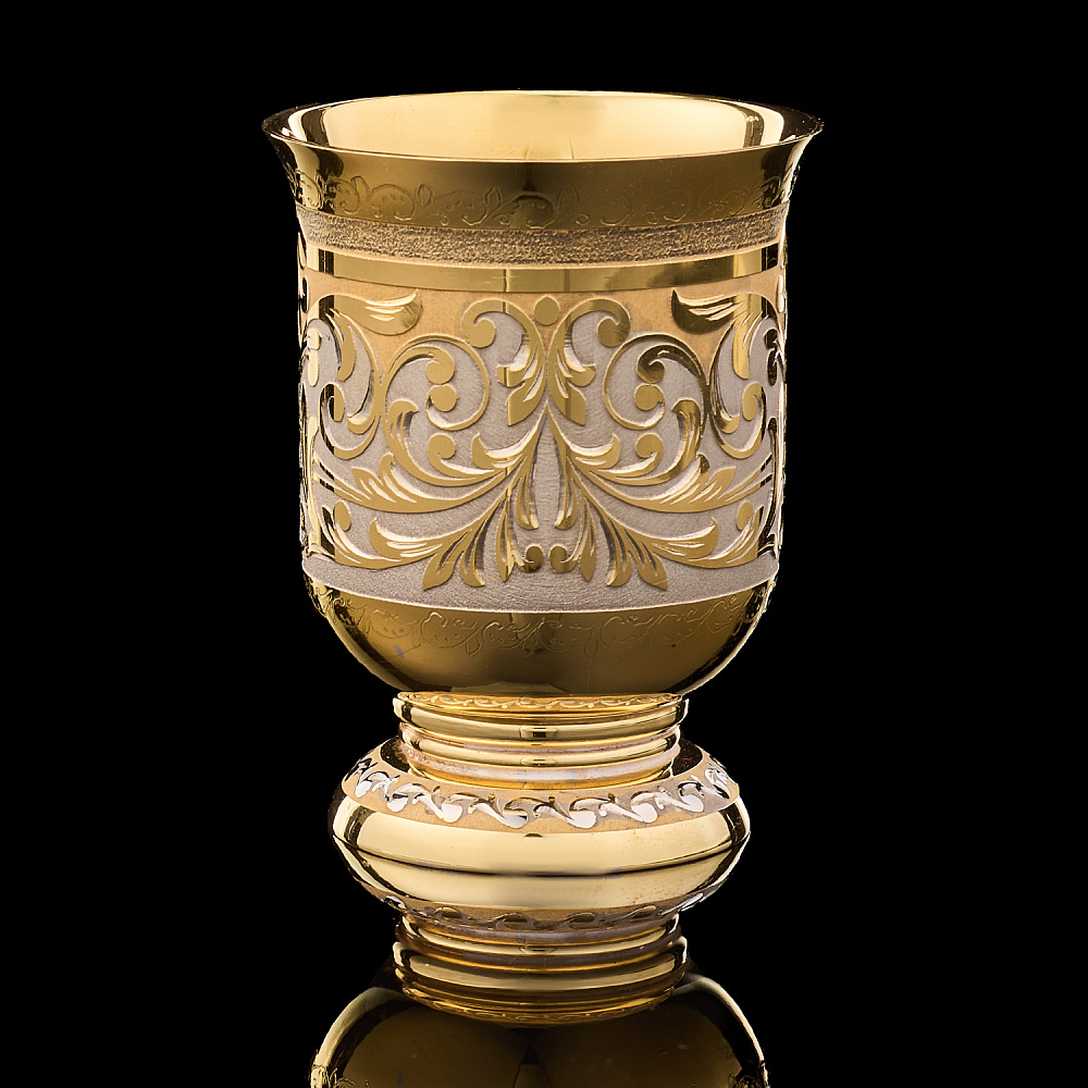 Набор из 2-х стопок с позолотой «Герб РФ». Златоуст - интернет магазин Русь Велика я фото 1