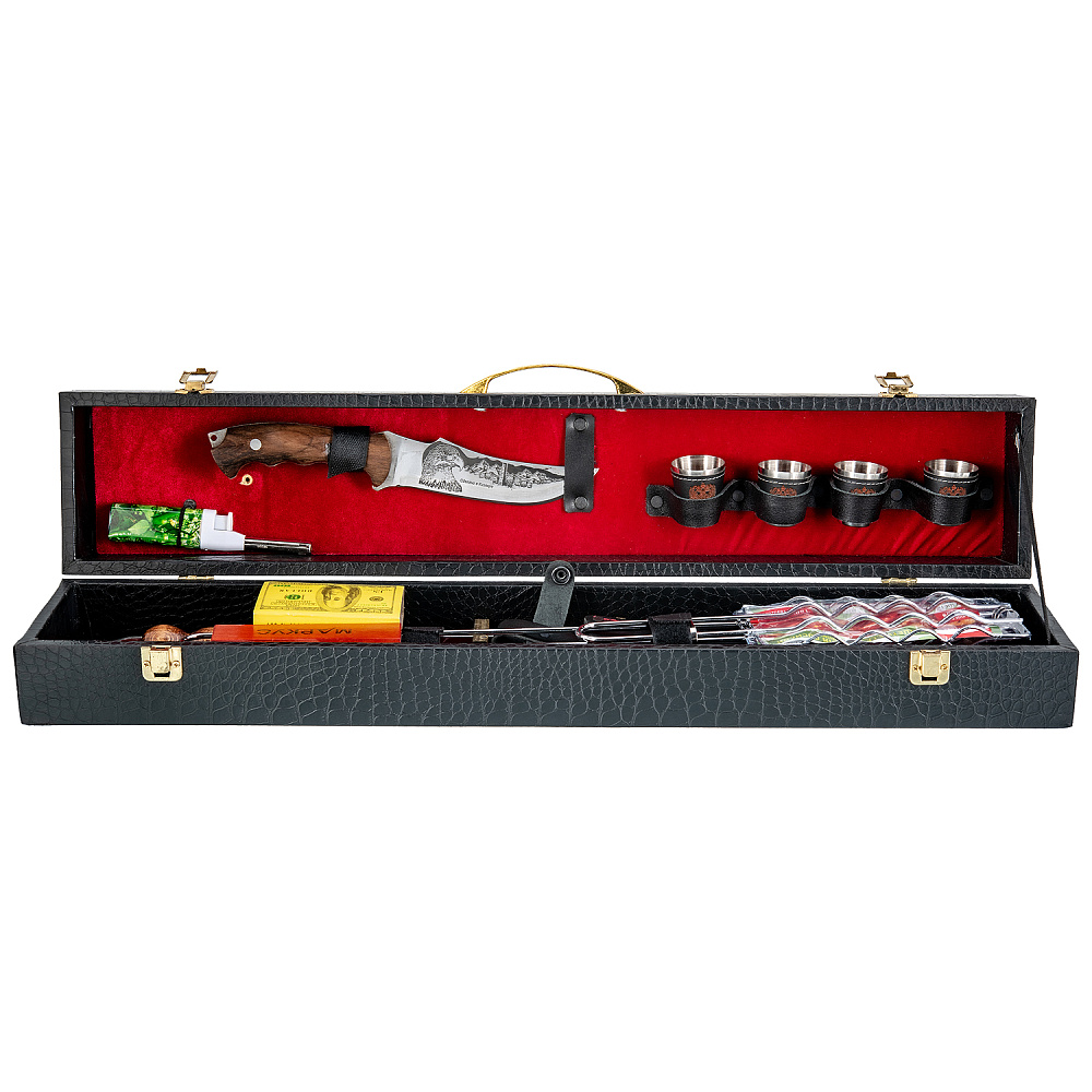 Шашлычный набор для пикника в кожаном футляре - интернет магазин Русь Велика я фото 4