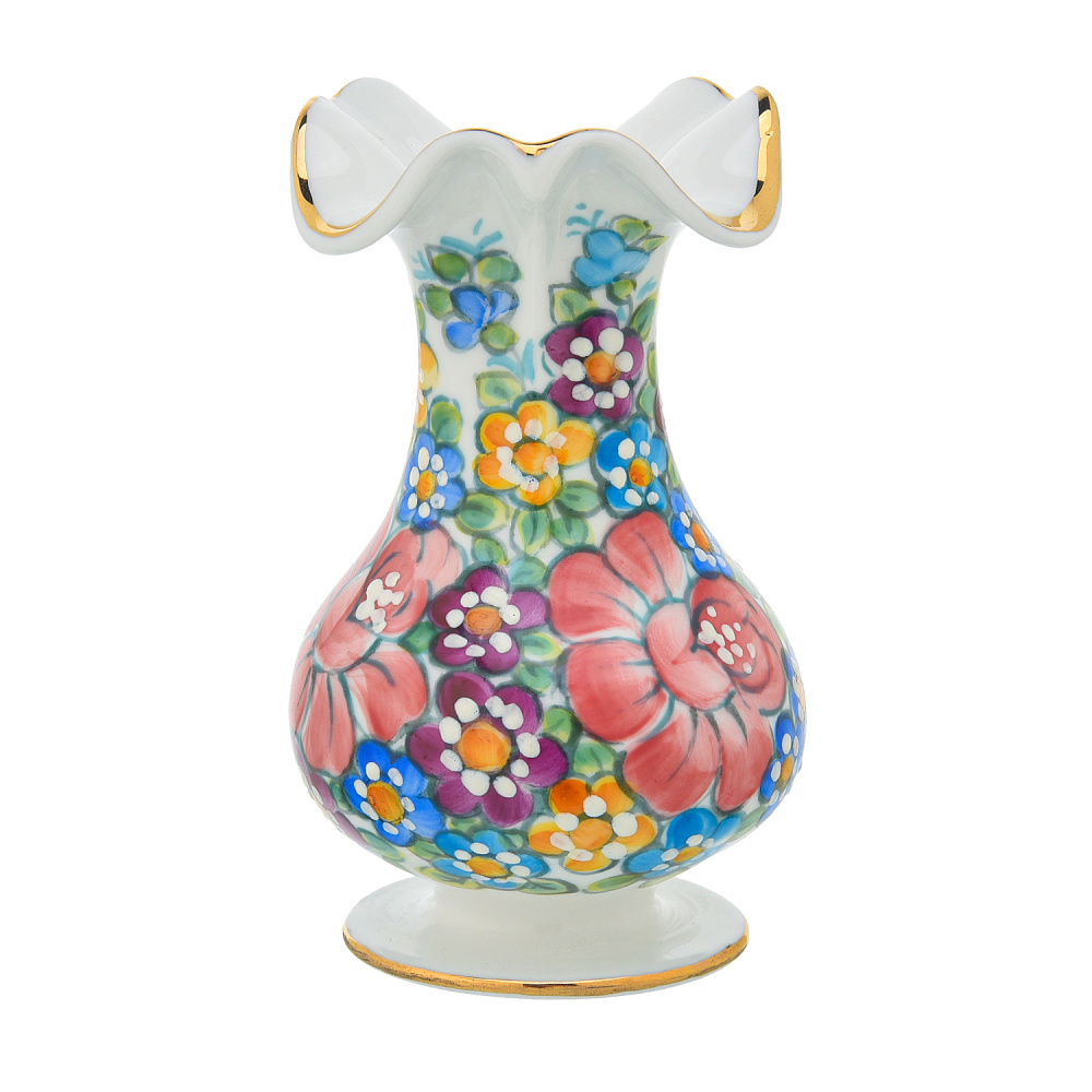 Ваза «Крошка». Гжель в цвете - интернет магазин Русь Велика я фото 1