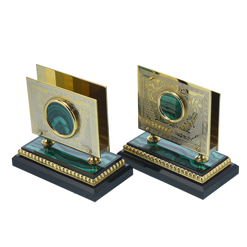 Настольный письменный набор из малахита с позолотой «Конь» - интернет магазин Русь Велика я фото 6