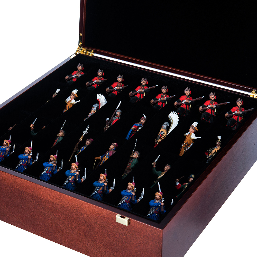 Шахматы с оловянными фигурами «Стрельцы» 32х32 см - интернет магазин Русь Велика я фото 11