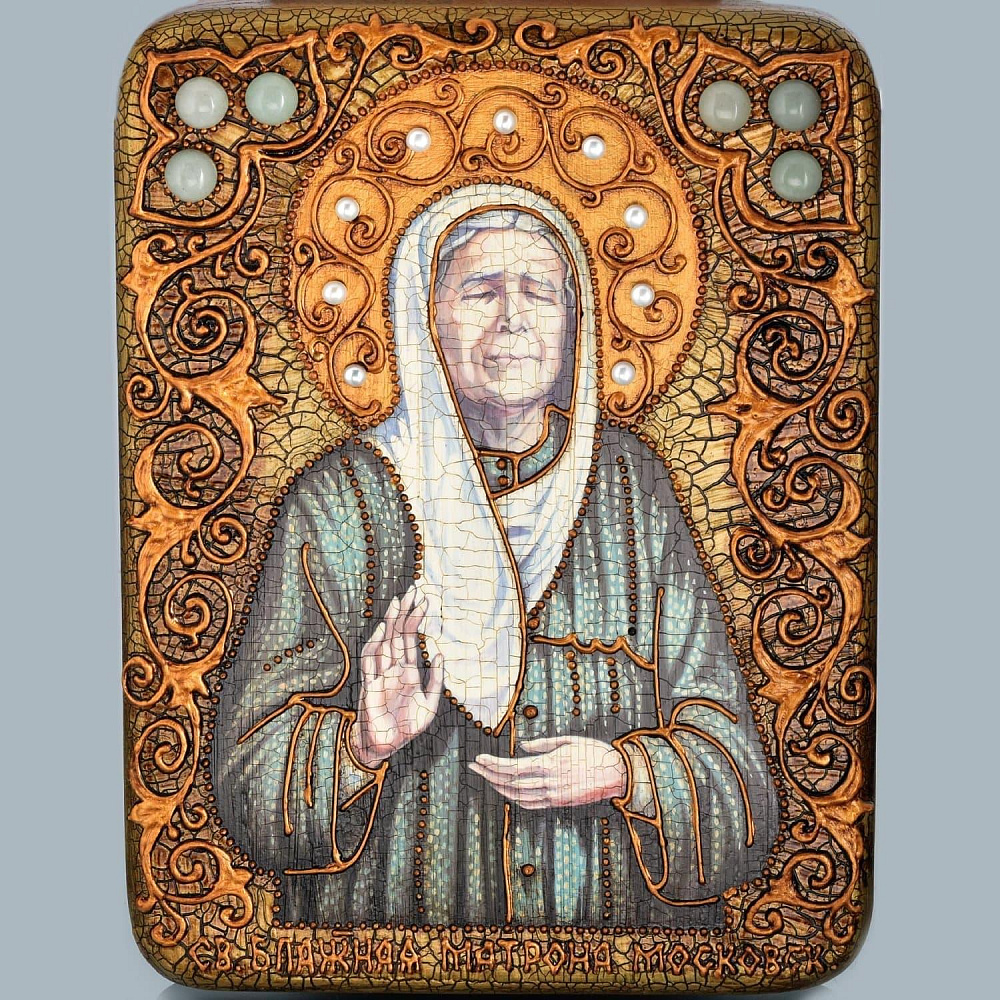 Икона подарочная «Блаженная Матрона Московская» 15 х 20 см - интернет магазин Русь Велика я фото 3