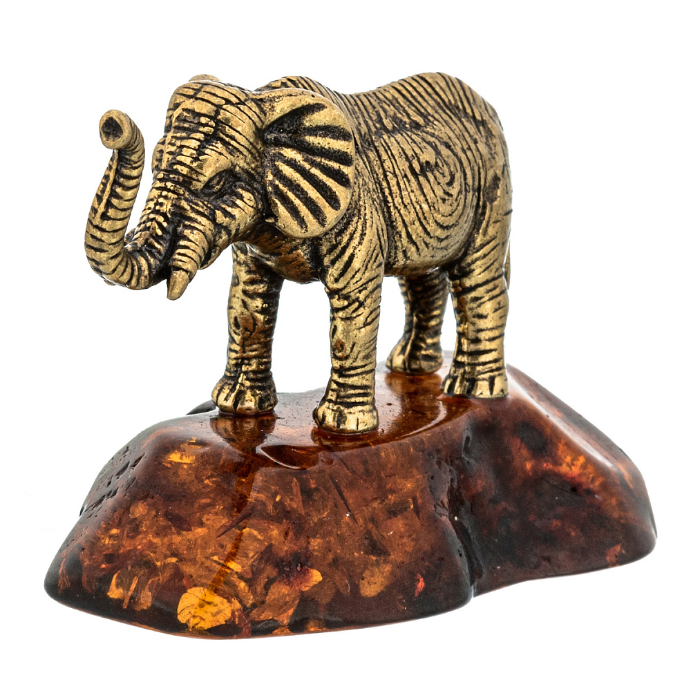 Статуэтка с янтарем «Полосатый слон» - интернет магазин Русь Велика я фото 1