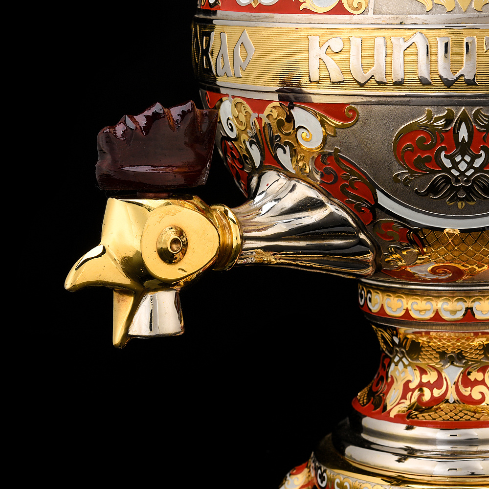 Самовар электрический 3 л с позолотой «Петух». Златоуст - интернет магазин Русь Велика я фото 3