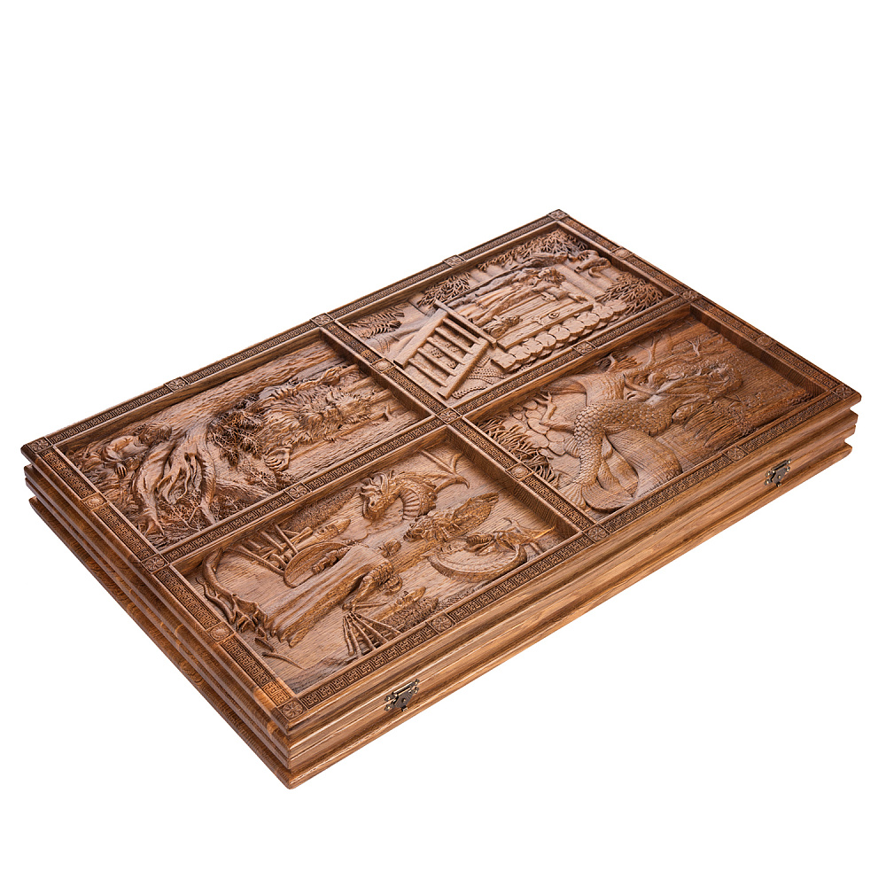 Нарды деревянные из массива морёного дуба «Былинные» - интернет магазин Русь Велика я фото 1