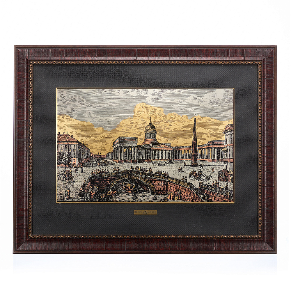 Офорт цветной «Санкт - Петербург. Казанский собор» 42 х 55 см - интернет магазин Русь Велика я 