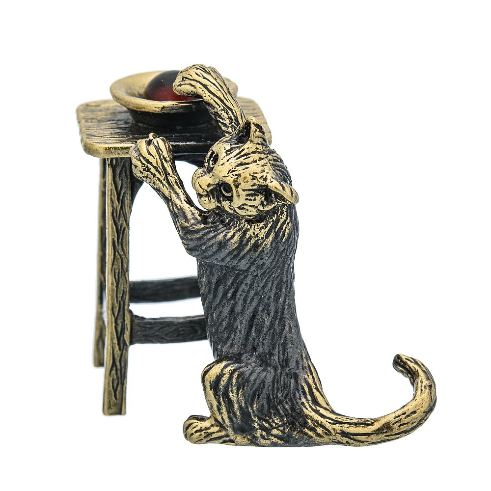 Статуэтка с янтарем «Кот проказник» - интернет магазин Русь Велика я фото 2