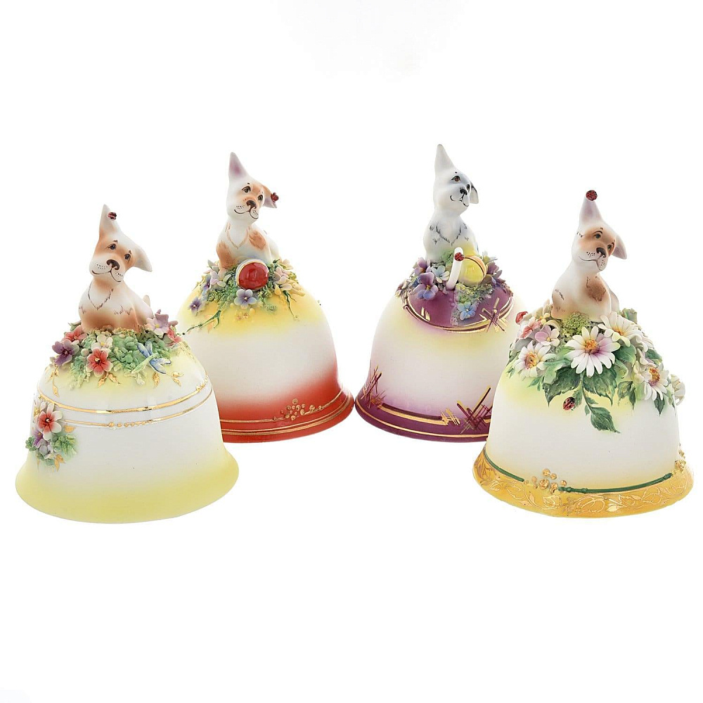 Колокольчик фарфоровый «Собака» - интернет магазин Русь Велика я 