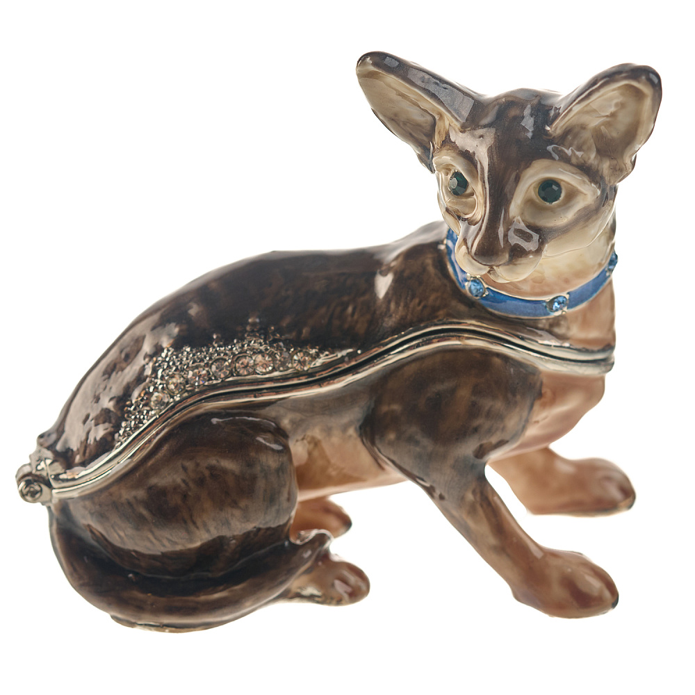 Шкатулка «Кошка сфинкс». Традиции Фаберже - интернет магазин Русь Велика я 