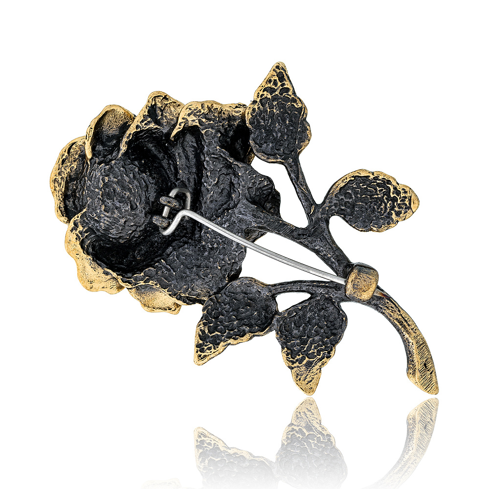 Брошь с янтарем «Черная магия» (коньячный) - интернет магазин Русь Велика я фото 1