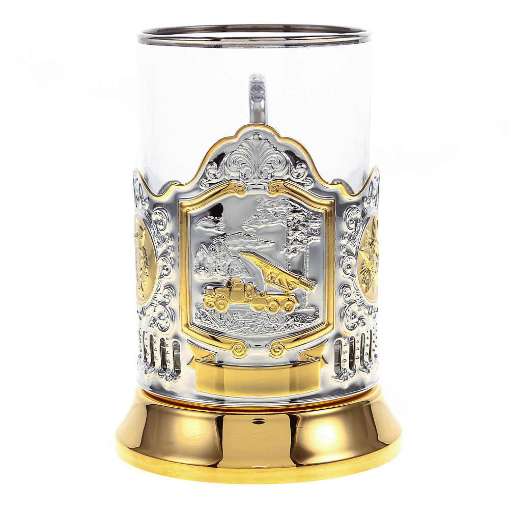 Подстаканник с серебрением и золочением «Катюша» - интернет магазин Русь Велика я 