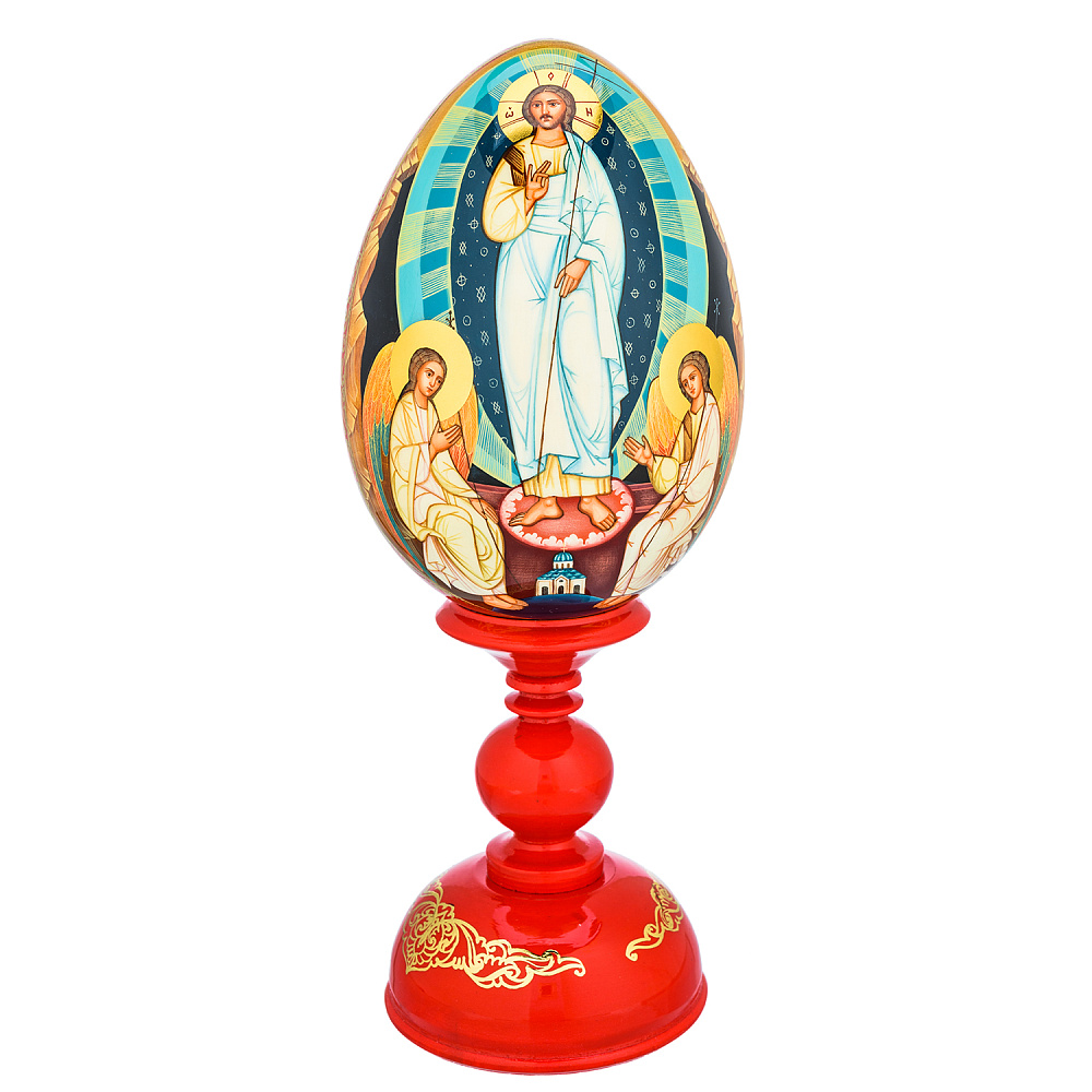 Яйцо пасхальное на подставке «Воскресение Христово» - интернет магазин Русь Велика я 