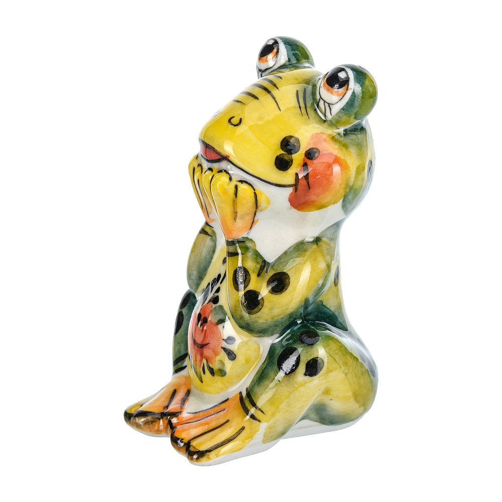 Статуэтка «Лягушка». Гжель в цвете - интернет магазин Русь Велика я фото 2