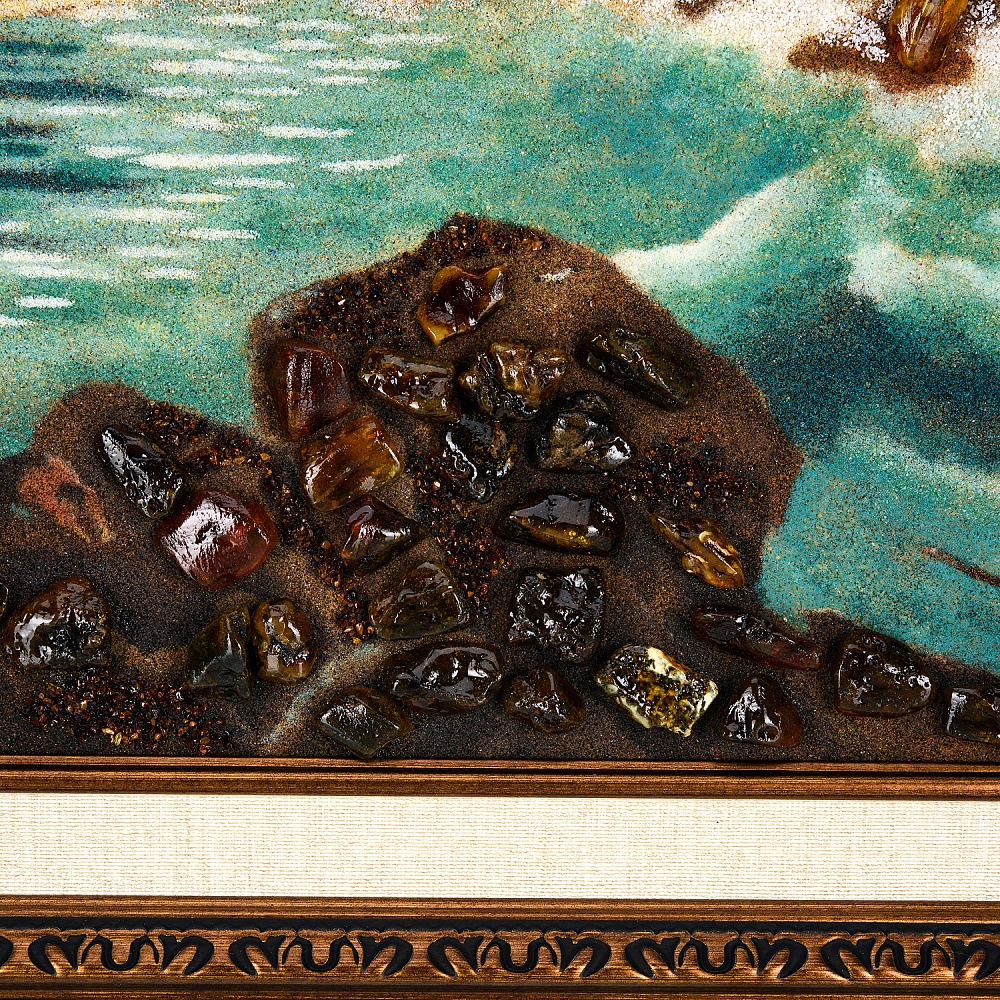 Картина янтарная «Шторм» 116х68 см - интернет магазин Русь Велика я фото 4