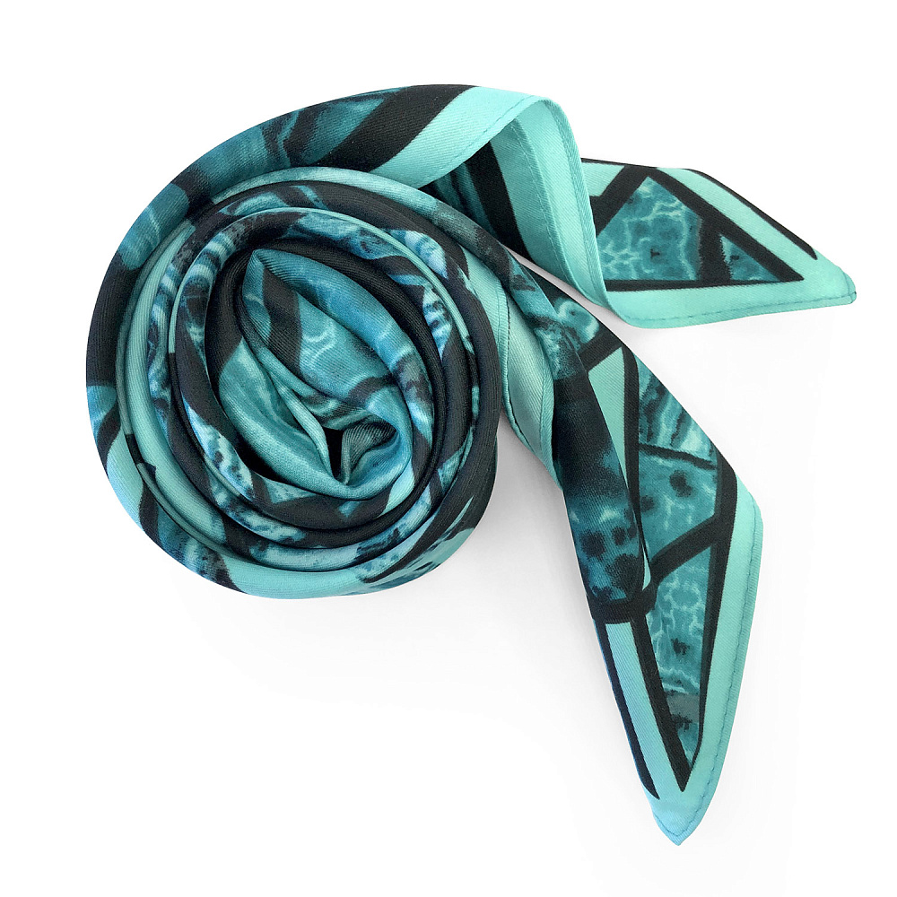 Платок шелковый «Малахитовая шкатулка» 90х90 см - интернет магазин Русь Велика я фото 3