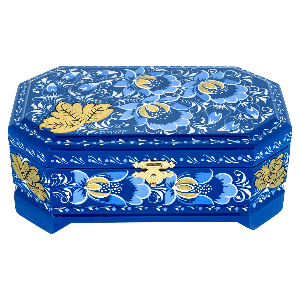 Шкатулка с росписью «Цветы. Морозный день». Хохлома - интернет магазин Русь Велика я фото 2