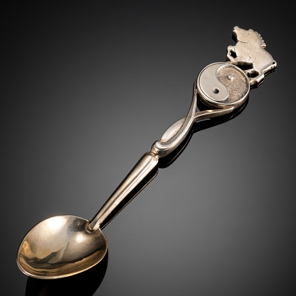 Ложка серебряная «Восточный гороскоп - Кабан». Серебро 875* - интернет магазин Русь Велика я 