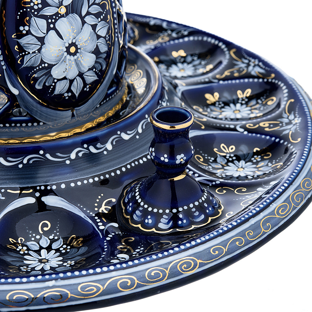 Пасхальница на 9 яиц «Морозко». Гжель в золоте - интернет магазин Русь Велика я фото 3