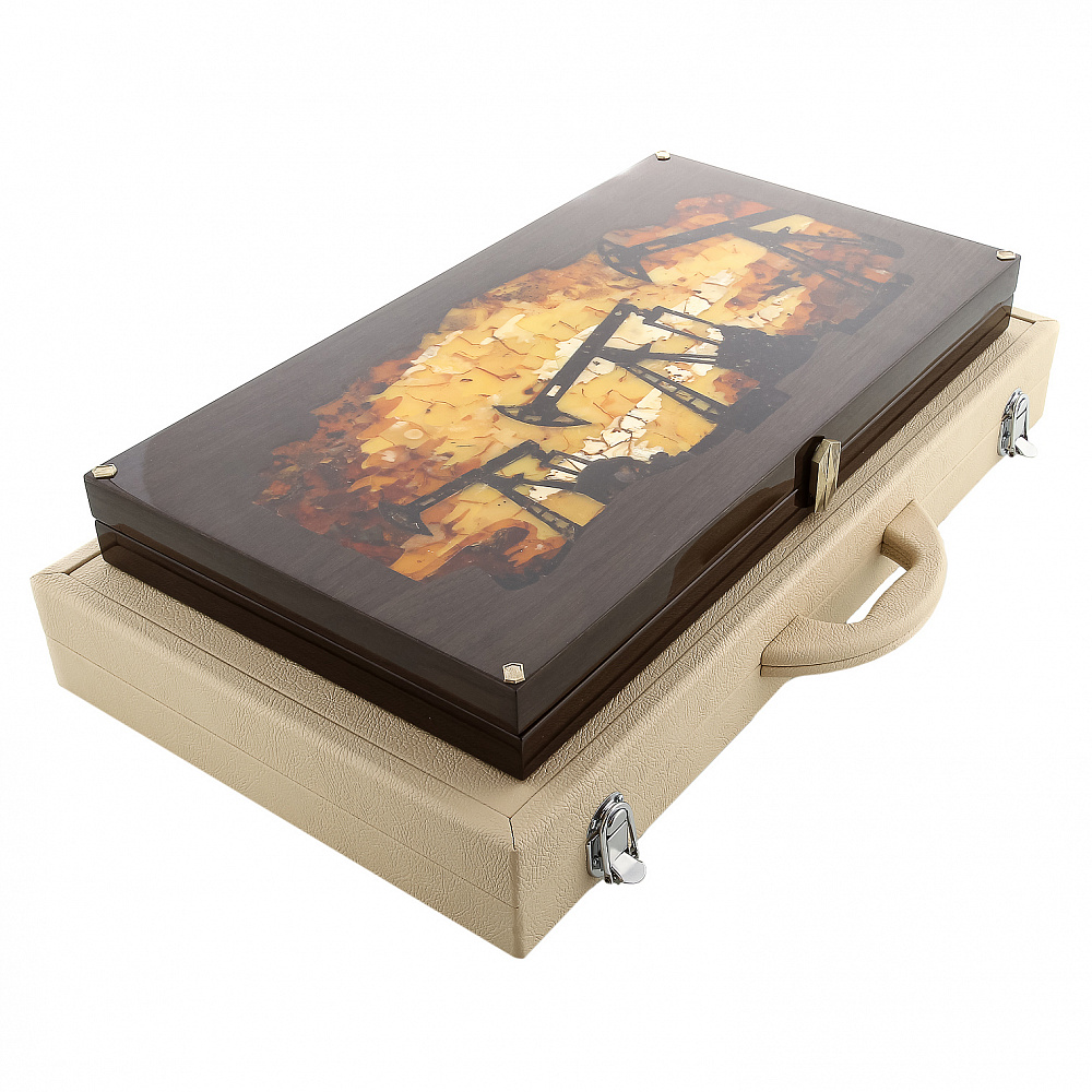 Нарды из мореного дуба с инкрустацией и фишками из янтаря «Черное золото» - интернет магазин Русь Велика я фото 11