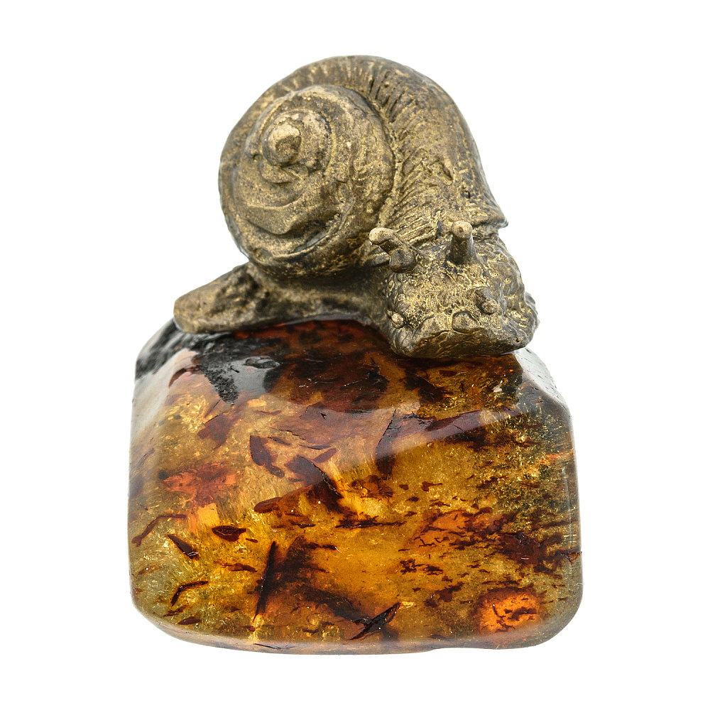 Статуэтка с янтарем «Улитка» - интернет магазин Русь Велика я фото 1