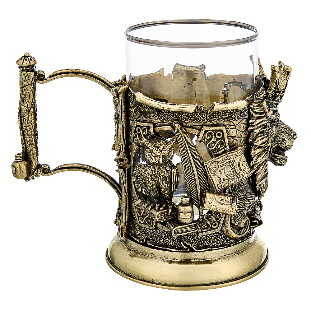 Подстаканник латунный «Лев» - интернет магазин Русь Велика я фото 2