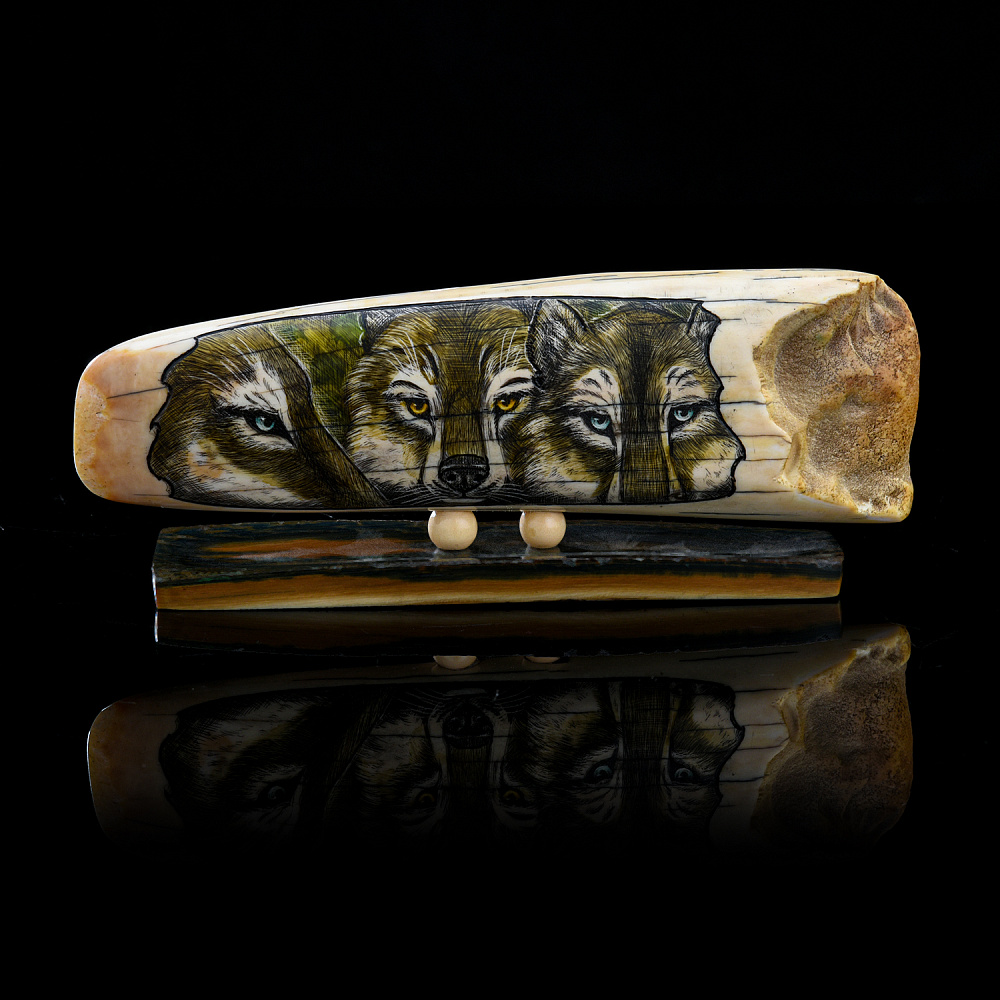 Статуэтка из кости «Волки» - интернет магазин Русь Велика я 