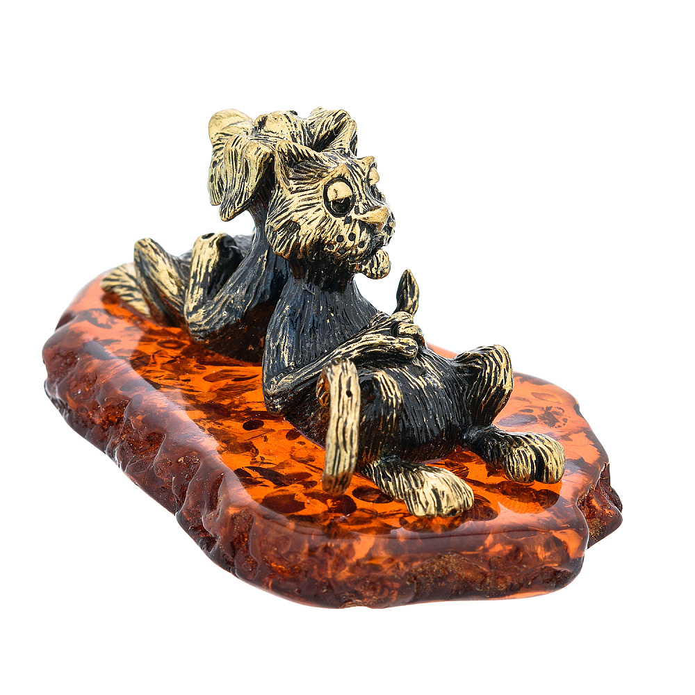 Статуэтка с янтарем «Кот и пес. Жизнь удалась» - интернет магазин Русь Велика я фото 4