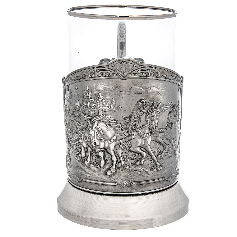 Подстаканник никелированный «Тройка» - интернет магазин Русь Велика я 