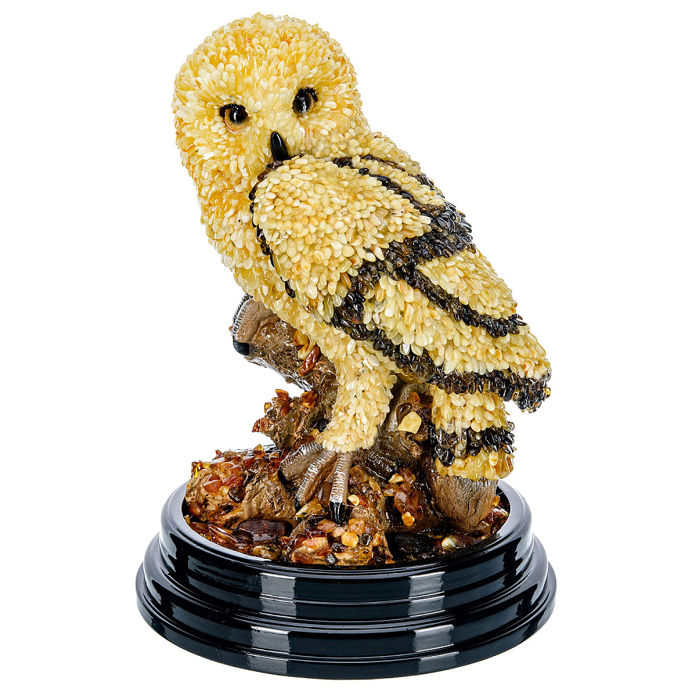 Скульптура из янтаря «Сова» - интернет магазин Русь Велика я 