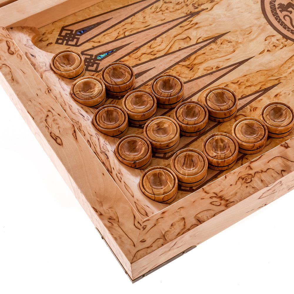 Нарды из карельской березы «Дракон» 60х30 см - интернет магазин Русь Велика я фото 5