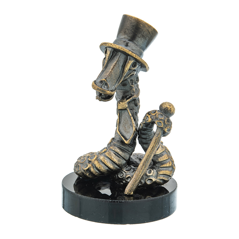 Змея Символ 2025 года. Бронзовая статуэтка «Змей в цилиндре» - интернет магазин Русь Велика я фото 1