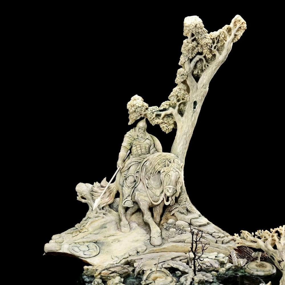 Композиция «Илья Муромец и Соловей-Разбойник». Рог лося - интернет магазин Русь Велика я фото 1