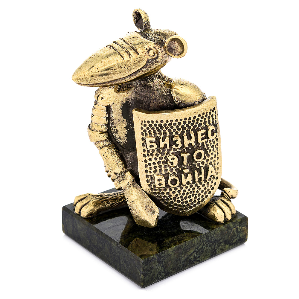 Бронзовая статуэтка «Крыса воин. Бизнес - это война!» - интернет магазин Русь Велика я 