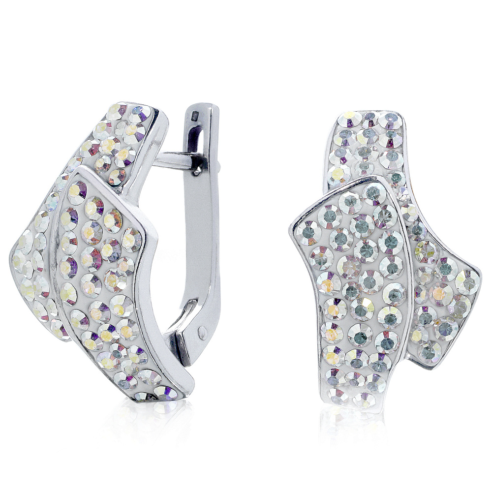 Серьги из серебра 925* с кристаллами Сваровски. Вес 6.11 гр. - интернет магазин Русь Велика я фото 1