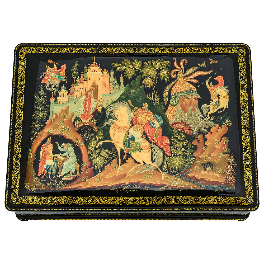 Шкатулка с художественной росписью «Руслан и Людмила» - интернет магазин Русь Велика я 