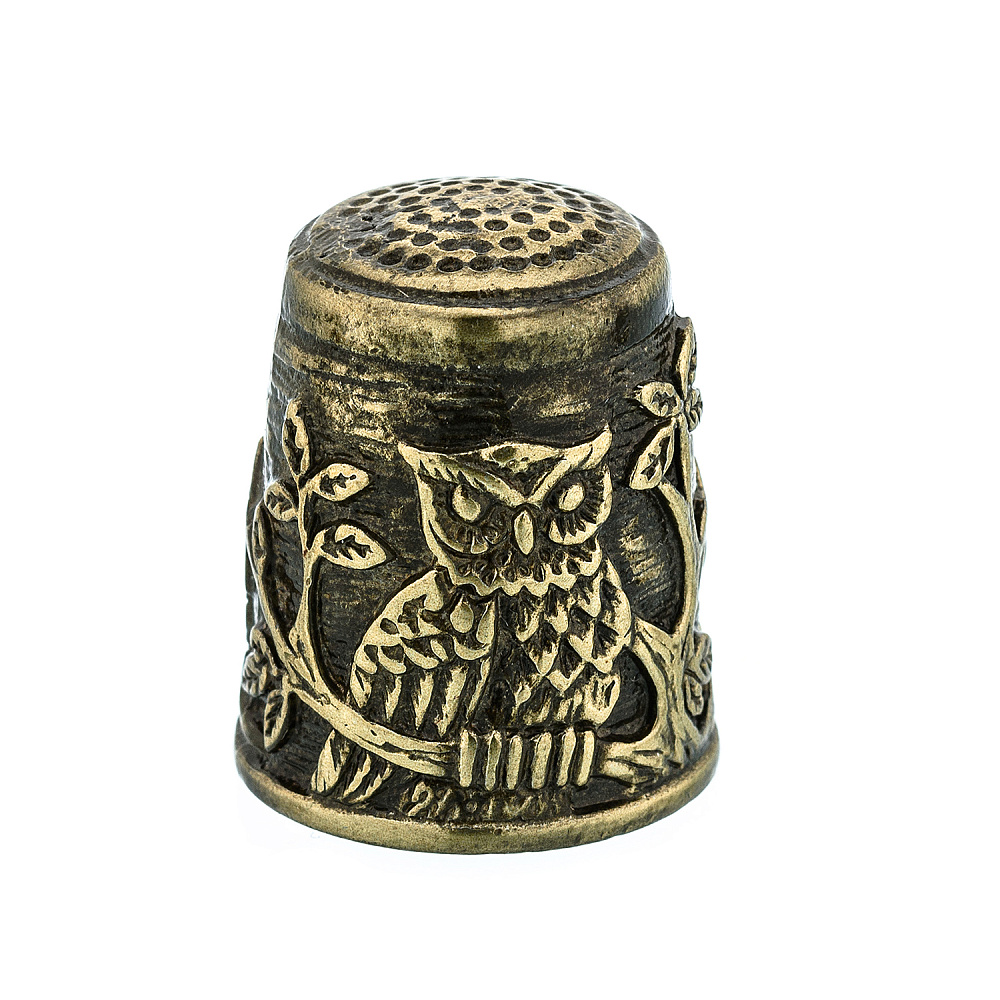 Бронзовый наперсток «Сова на ветке» - интернет магазин Русь Велика я 